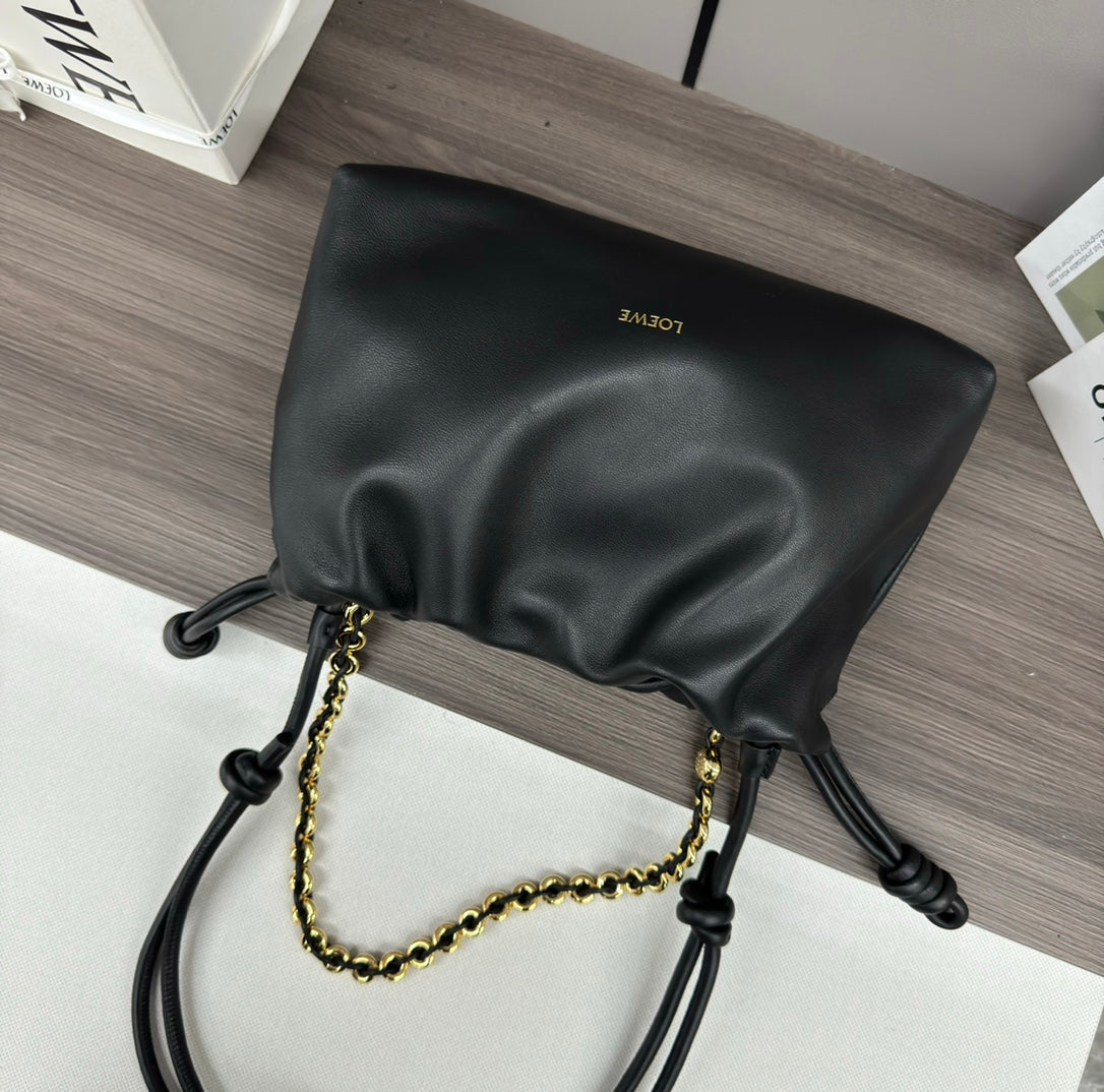 LOE MEDIUM 30 FLAMENCO PURSE BUCKET IN BLACK LAMBSKIN mysite