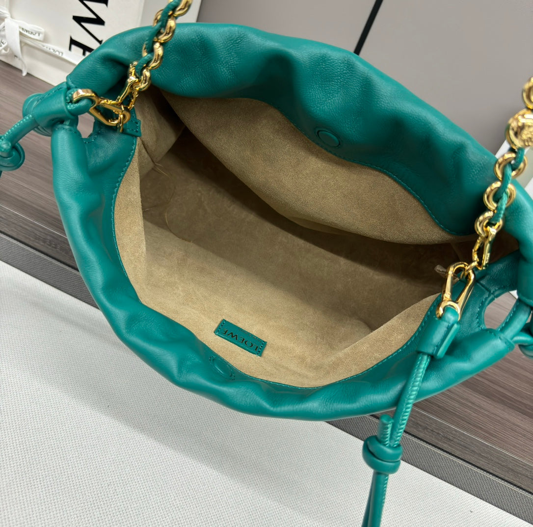 Loewe Flamenco Purse 30 Turquoise Blue Lambskin Ghw mysite