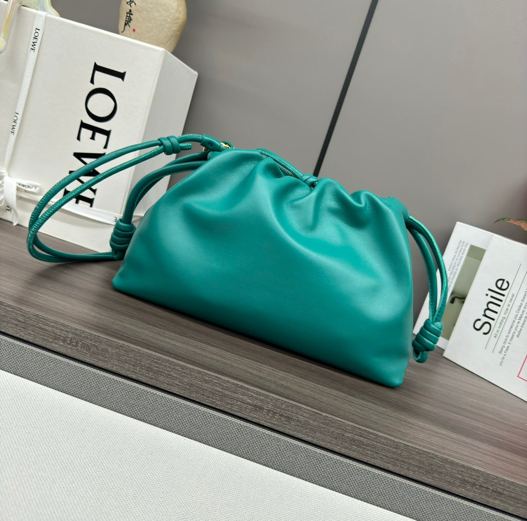 Loewe Flamenco Purse 30 Turquoise Blue Lambskin Ghw mysite