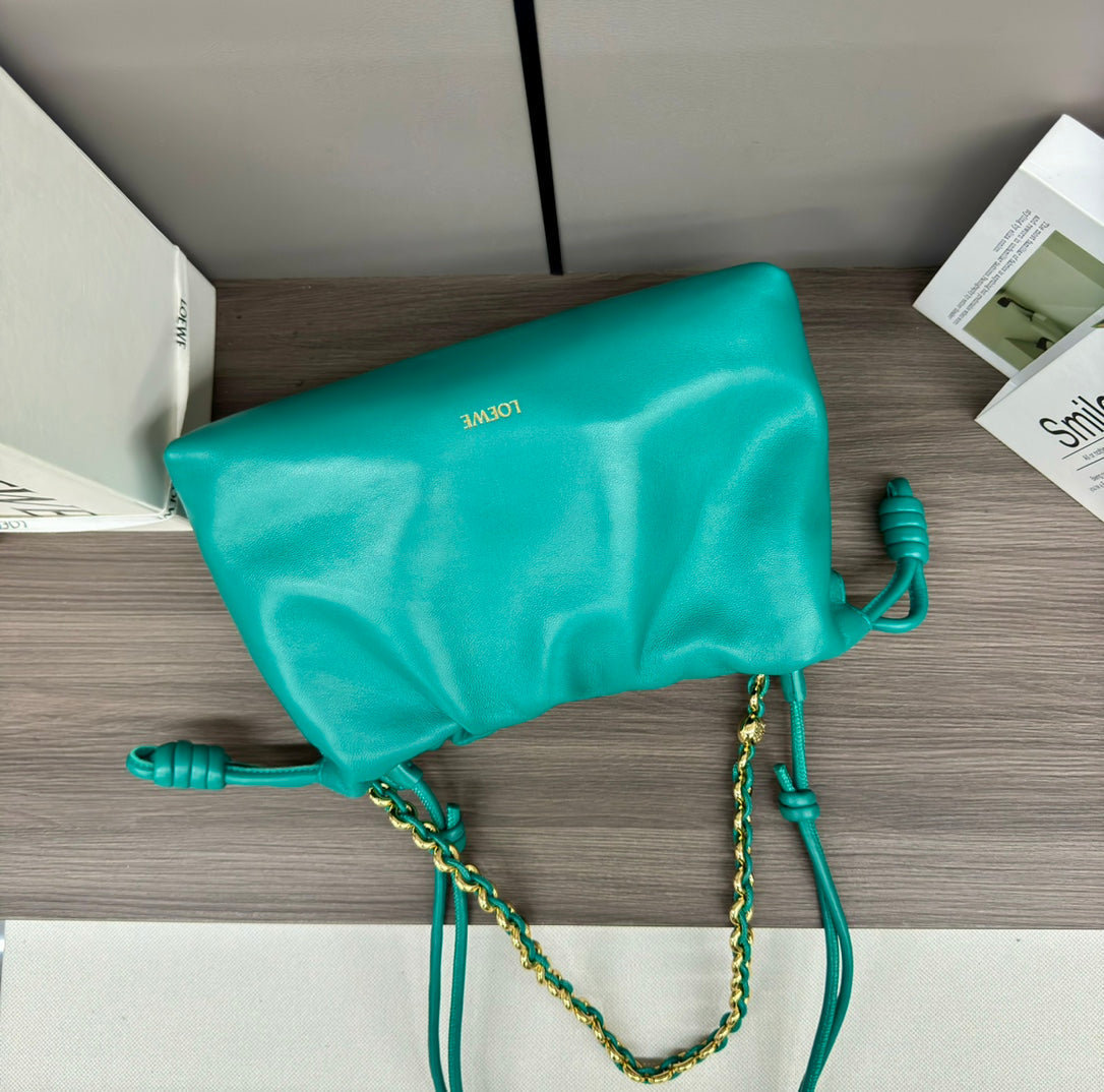 Loewe Flamenco Purse 30 Turquoise Blue Lambskin Ghw mysite