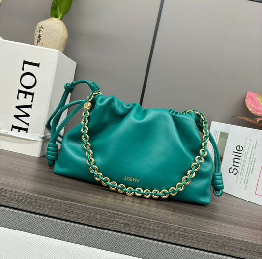 Loewe Flamenco Purse 30 Turquoise Blue Lambskin Ghw mysite