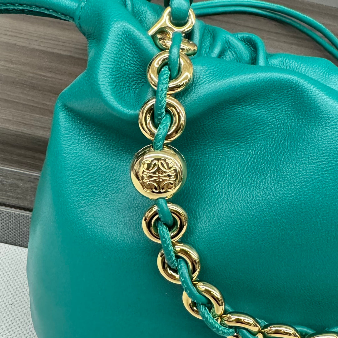 Loewe Flamenco Purse 23 Turquoise Blue Lambskin Ghw mysite