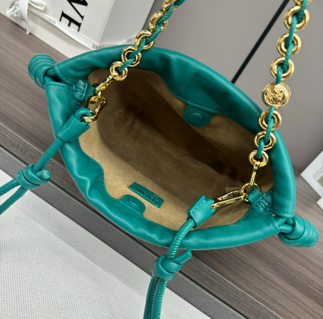 Loewe Flamenco Purse 23 Turquoise Blue Lambskin Ghw mysite