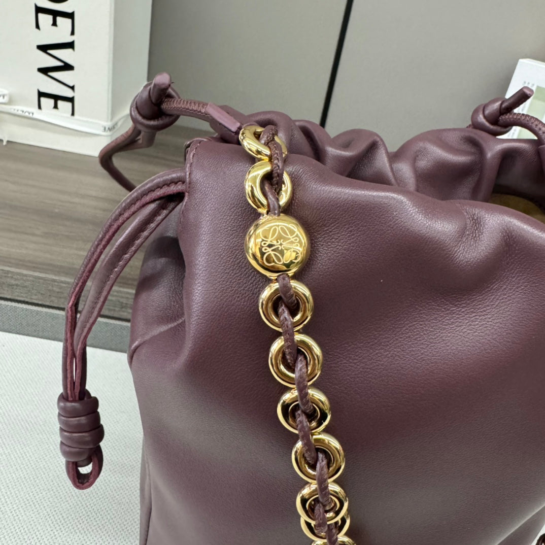 Loewe Flamenco Purse Bucket 32 Dark Burgundy Lambskin Ghw mysite
