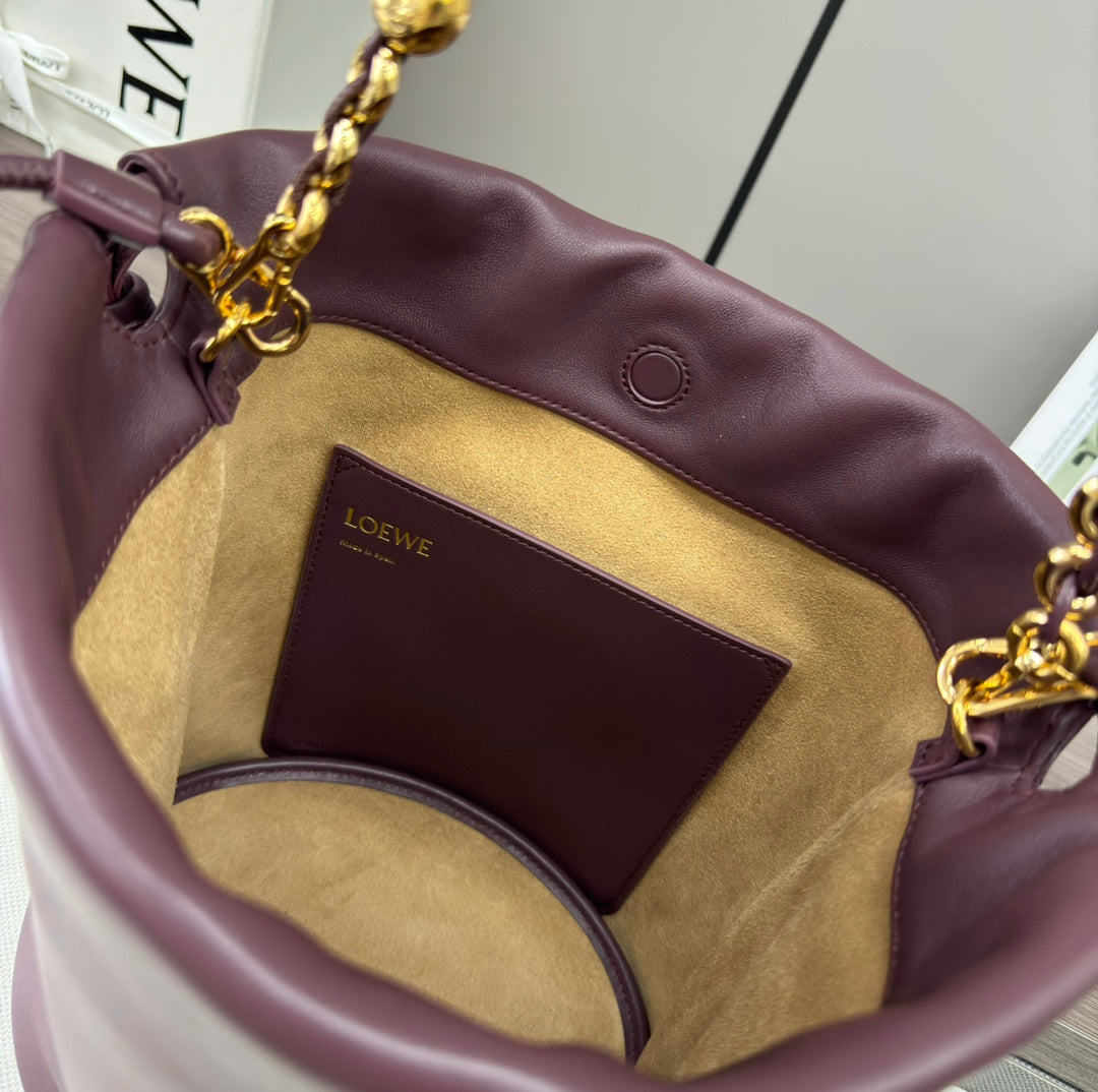 Loewe Flamenco Purse Bucket 32 Dark Burgundy Lambskin Ghw mysite