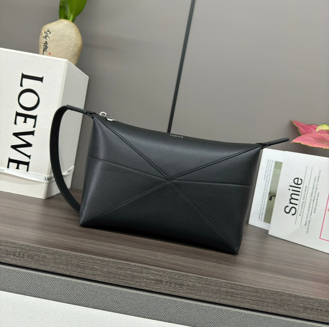 PUZZLE FOLD WASH 22 BAG IN BLACK SHINY CALFSKIN mysite