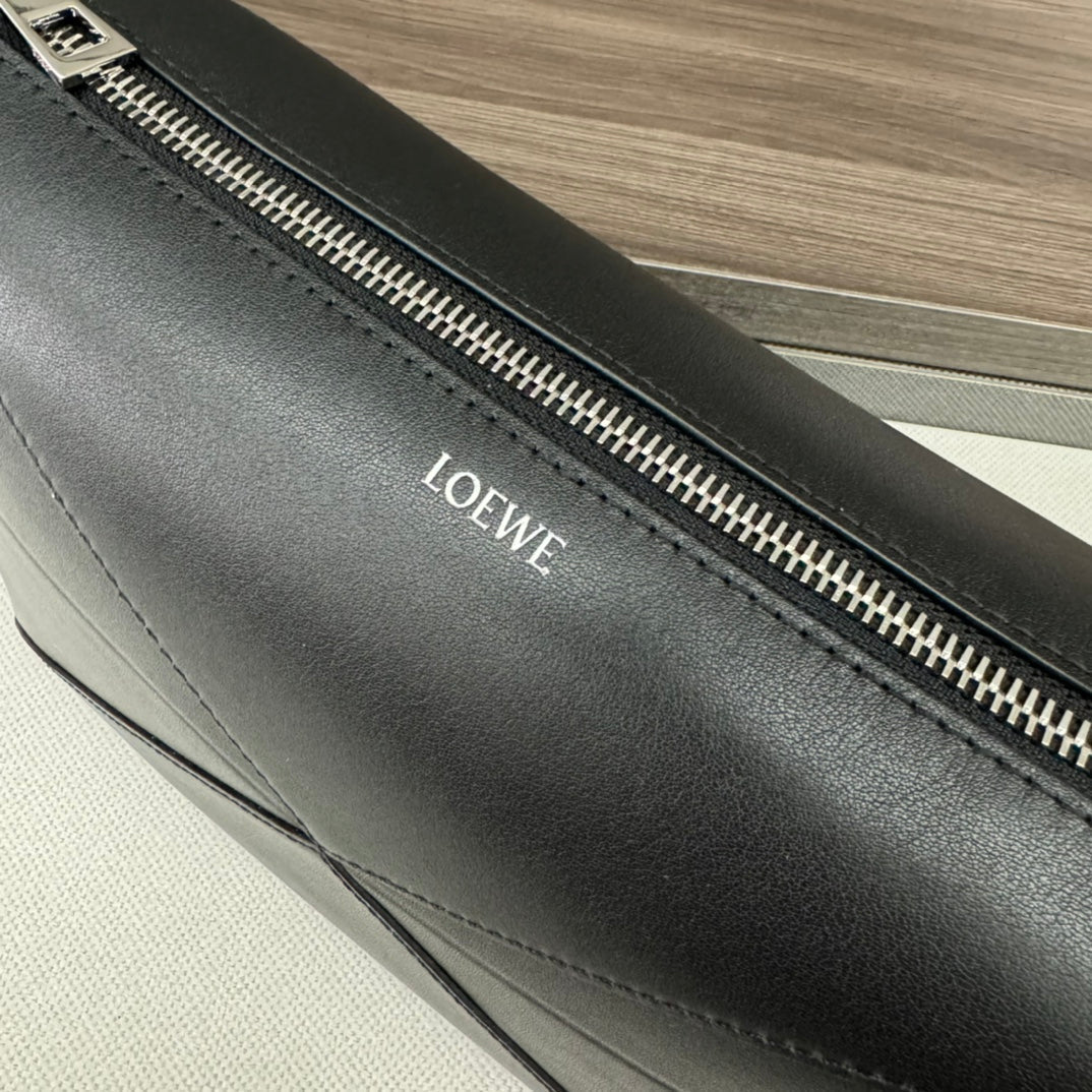 PUZZLE FOLD WASH 22 BAG IN BLACK SHINY CALFSKIN mysite
