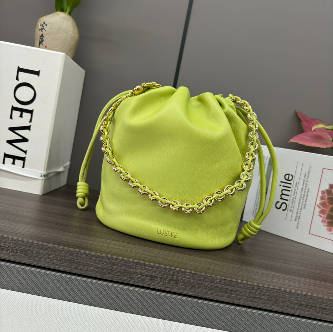 Loewe Flamenco Purse Bucket 32 Lime Lambskin Ghw mysite