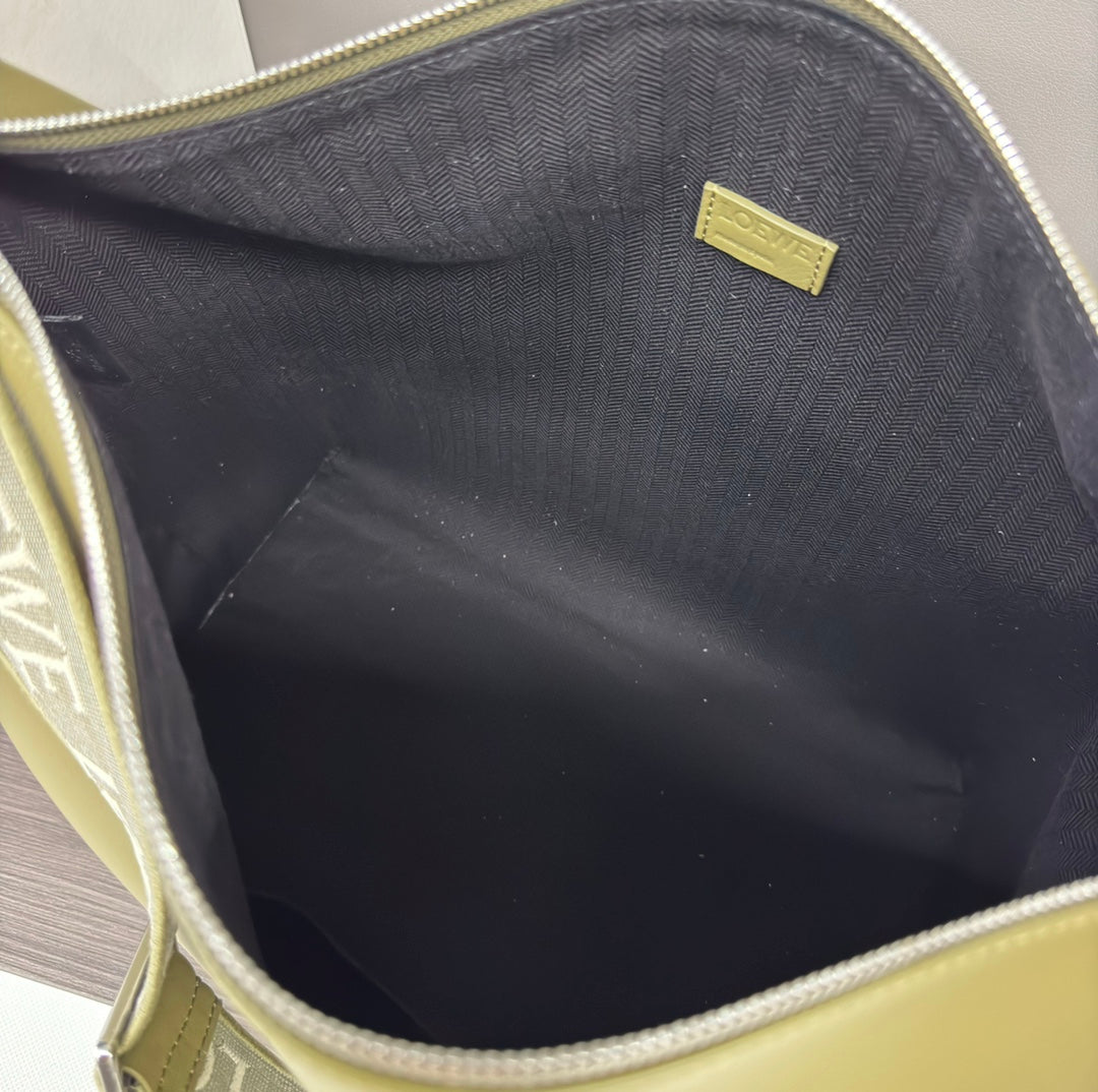 CUBI CROSSBODY 44 BAG IN OLIVE GREEN SMOOTH CALFSKIN AND JACQUARD mysite