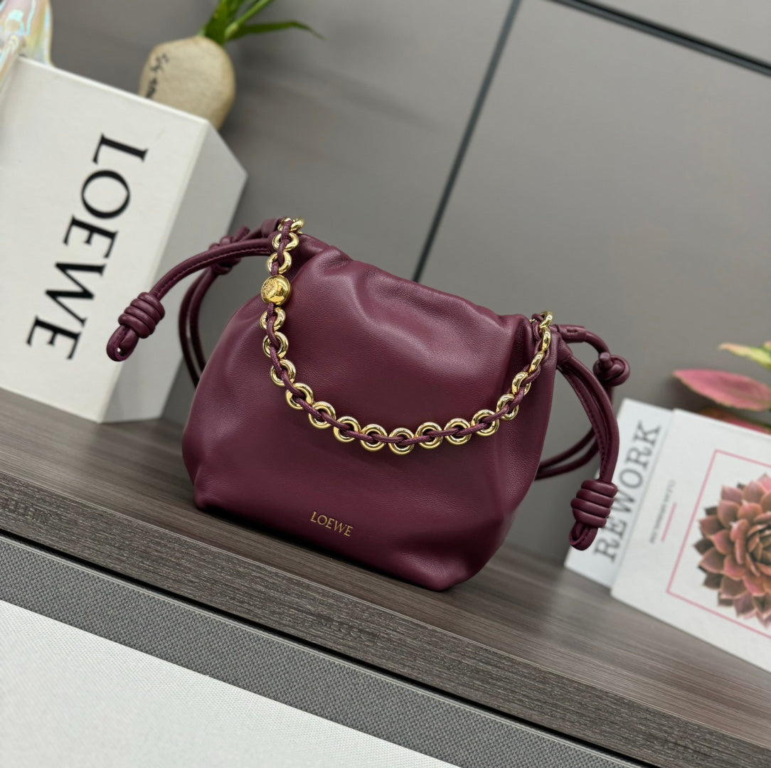 Loewe Flamenco Purse 23 Burgundy Lambskin Ghw mysite