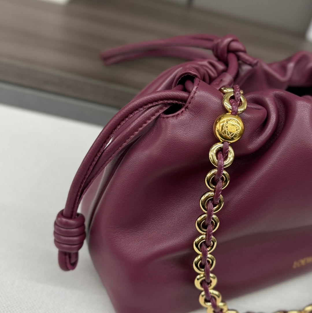 Loewe Flamenco Purse 30 Burgundy Lambskin Ghw mysite
