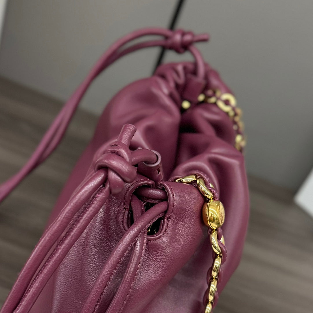 Loewe Flamenco Purse 30 Burgundy Lambskin Ghw mysite