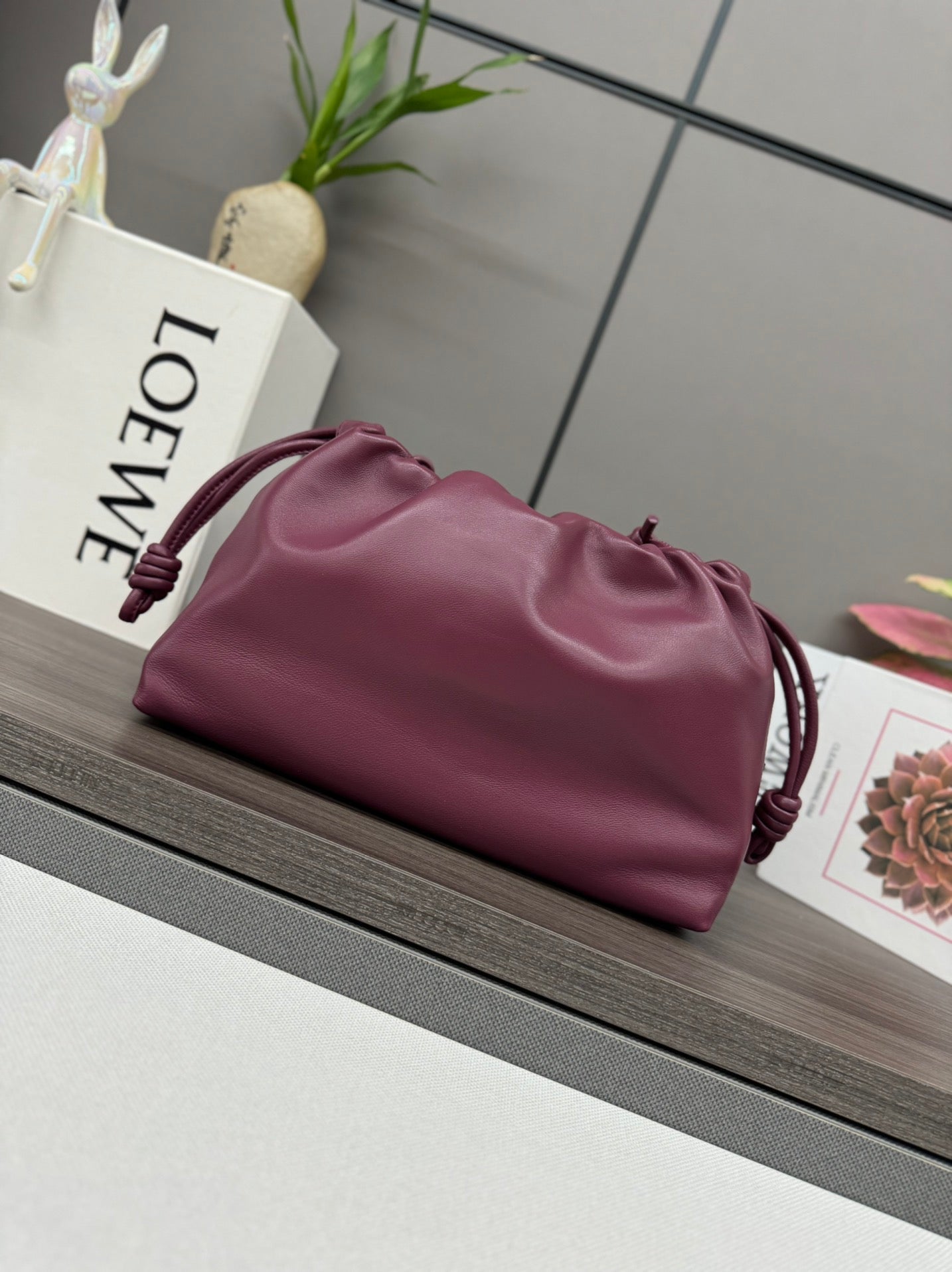 Loewe Flamenco Purse 30 Burgundy Lambskin Ghw mysite