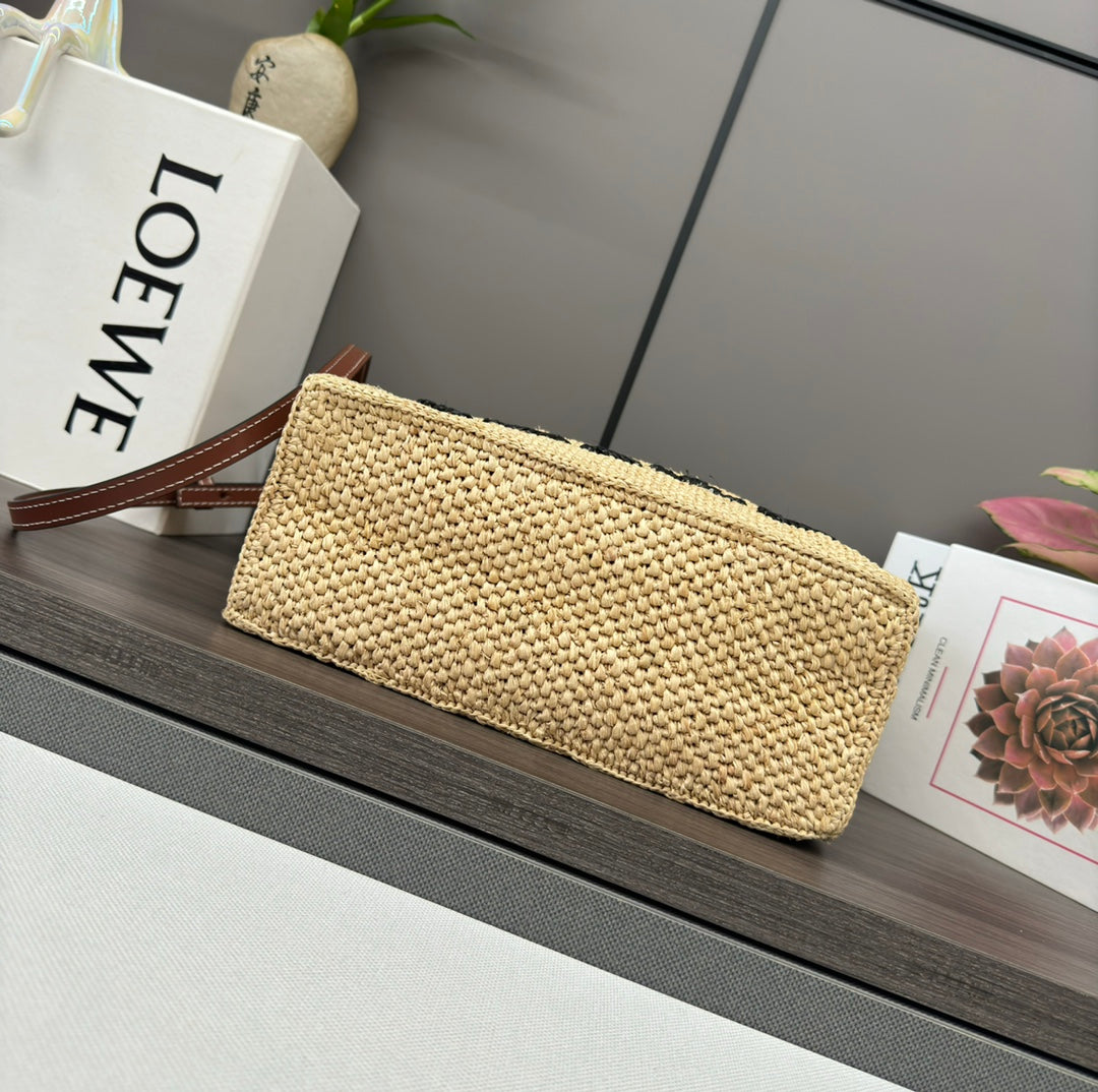 Loew Font Tote 24cm Beige Raffia mysite