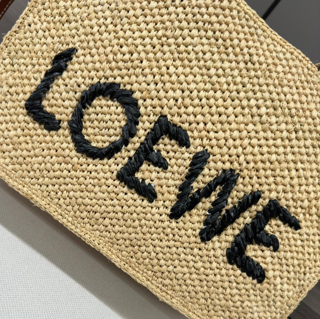 Loew Font Tote 24cm Beige Raffia mysite
