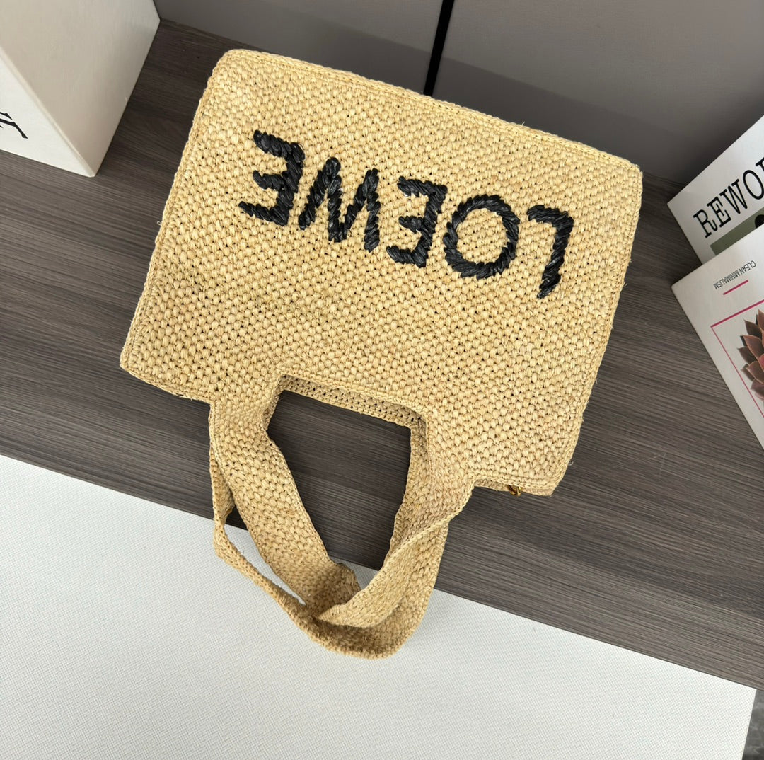 Loew Font Tote 24cm Beige Raffia mysite
