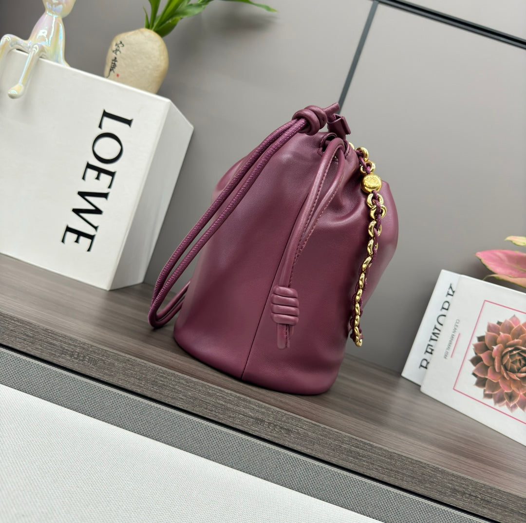 Loewe Flamenco Purse Bucket 32 Burgundy Lambskin Ghw mysite
