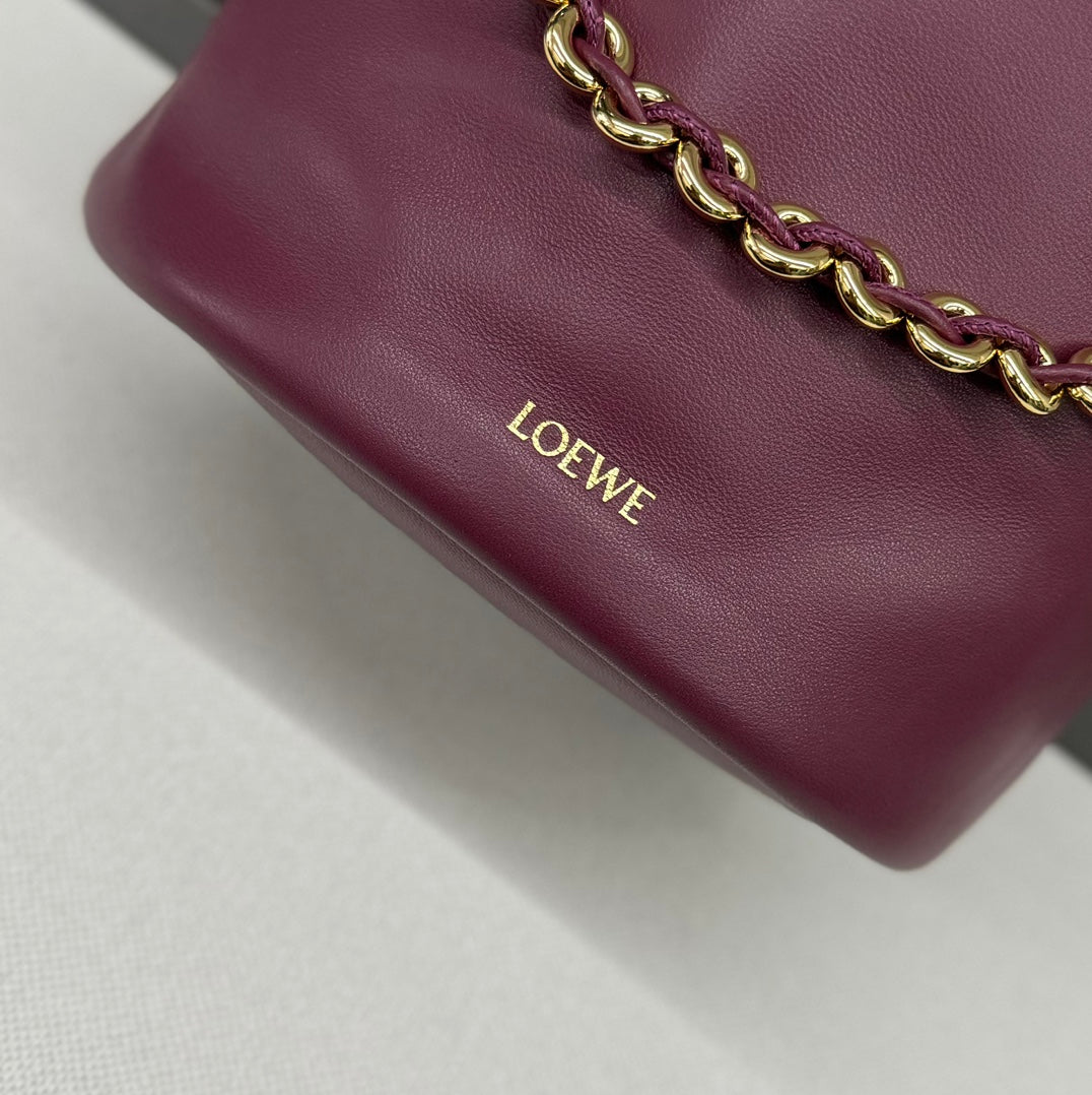 LOE 32 FLAMENCO PURSE BUCKET IN PLUM PURPLE LAMBSKIN mysite