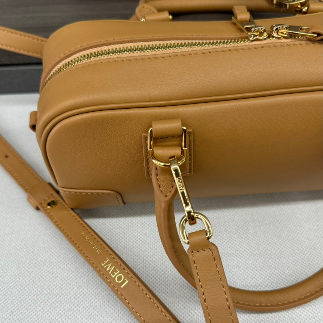 AMAZONA 23 CROPPED BAG IN PEANUT BROWN SOFT GRAINED CALFSKIN mysite