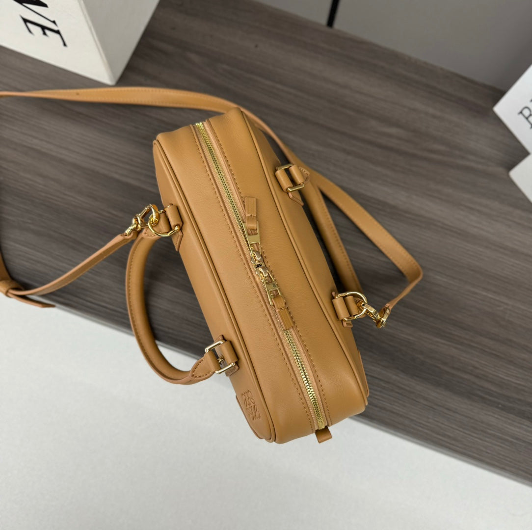 AMAZONA 23 CROPPED BAG IN PEANUT BROWN SOFT GRAINED CALFSKIN mysite