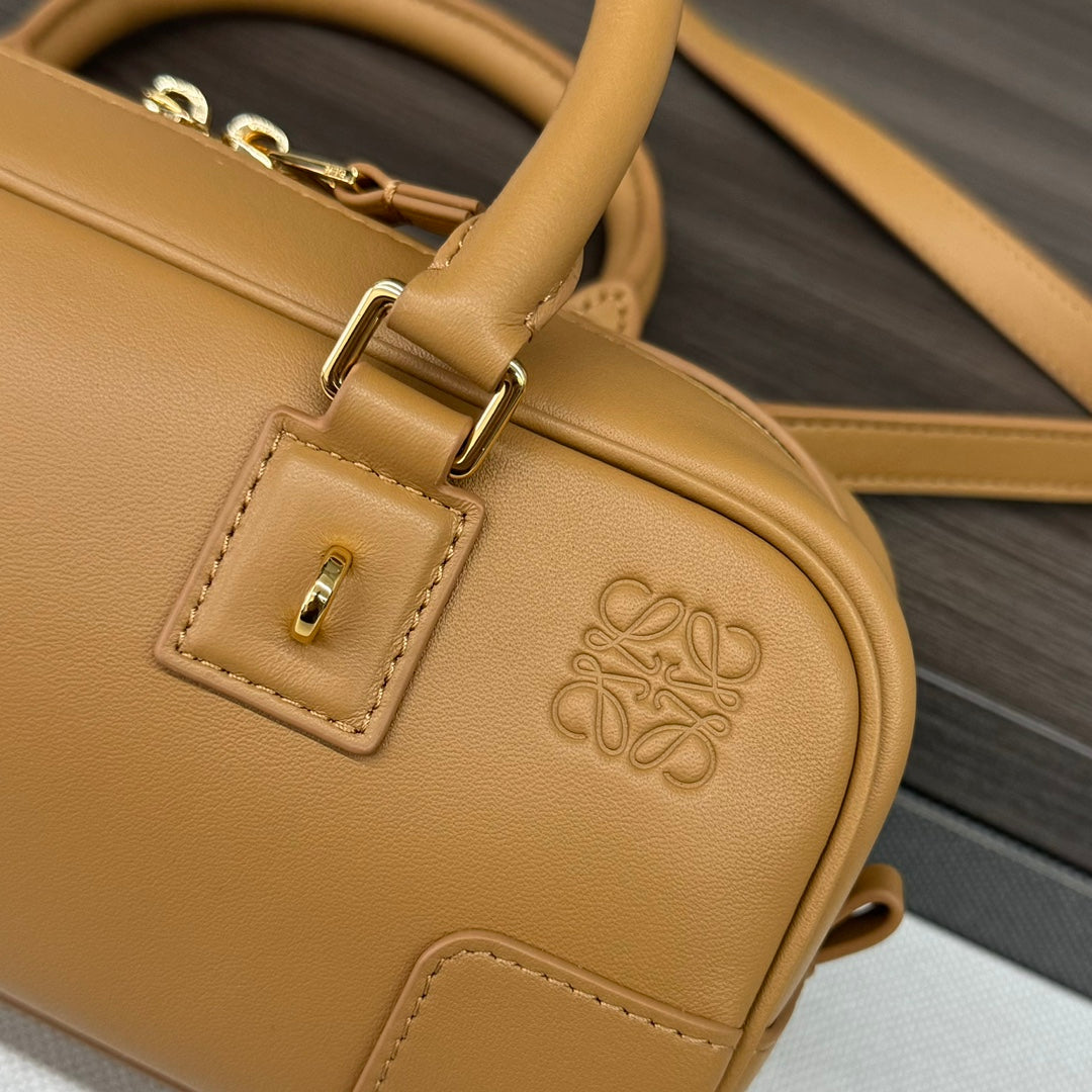 AMAZONA 23 CROPPED BAG IN PEANUT BROWN SOFT GRAINED CALFSKIN mysite