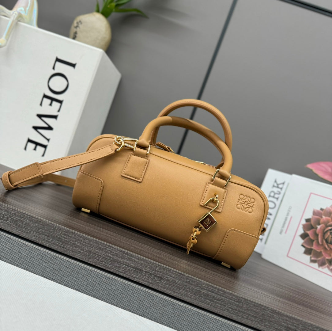 AMAZONA 23 CROPPED BAG IN PEANUT BROWN SOFT GRAINED CALFSKIN mysite