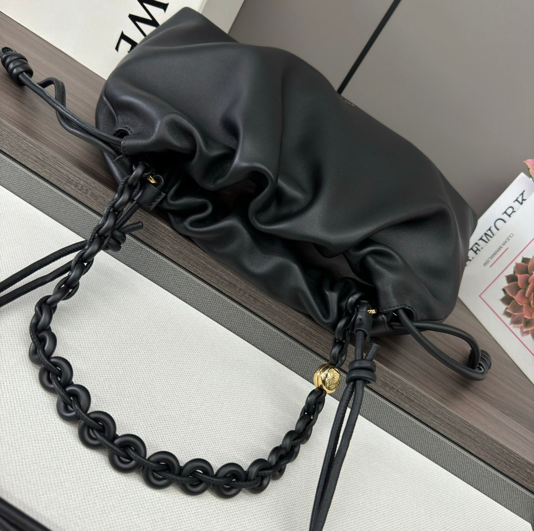 LOE LARGE 41 FLAMENCO PURSE BUCKET IN BLACK LAMBSKIN mysite