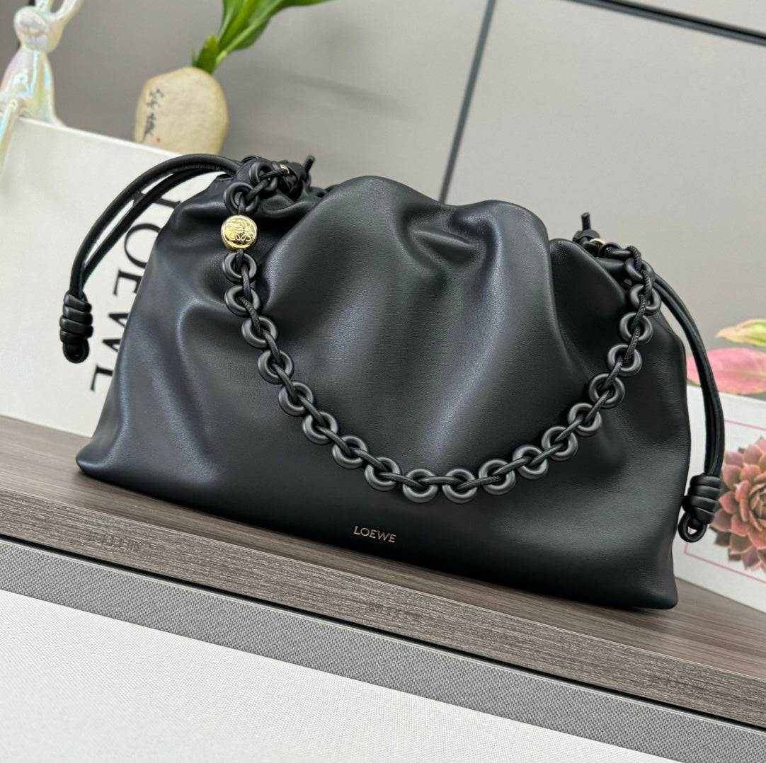 LOE LARGE 41 FLAMENCO PURSE BUCKET IN BLACK LAMBSKIN mysite