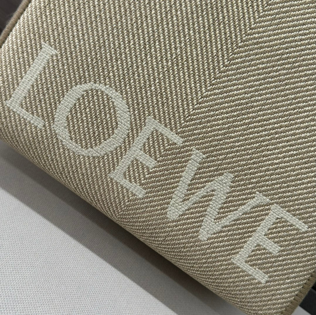 LARGE 30 LOEWE FONT TOTE IN ECRU JACQUARD CANVAS mysite