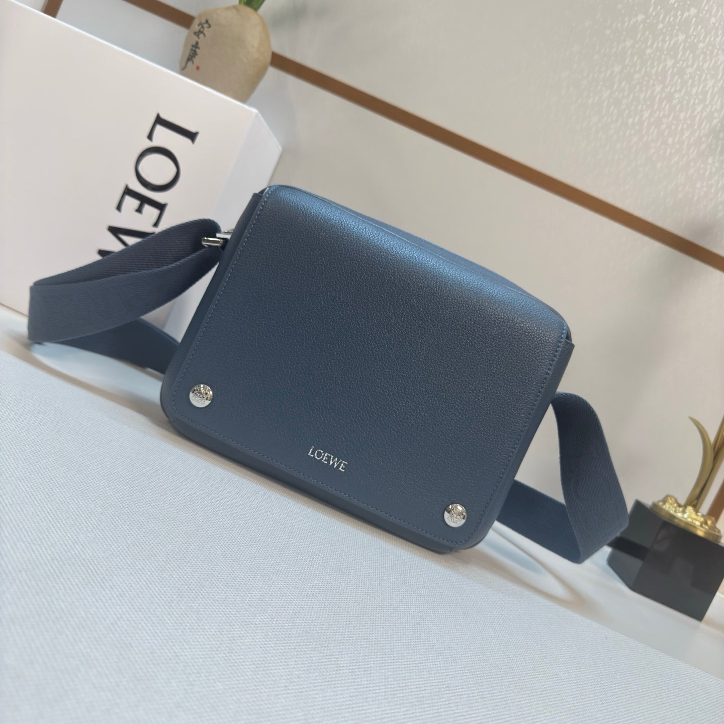 Loewe Messenger Bags 23 Navy Blue Cowhide mysite