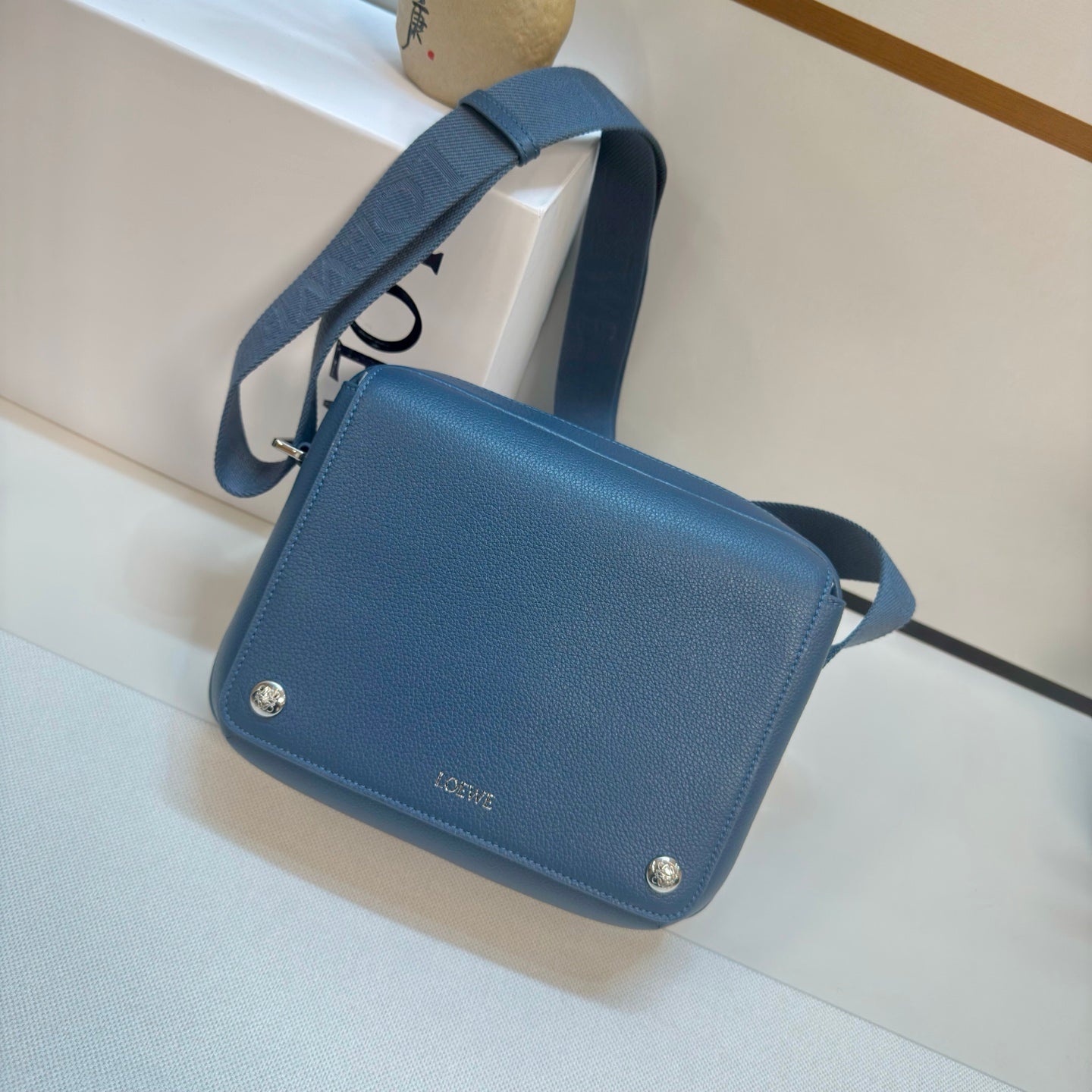Loewe Messenger Bags 23 Navy Blue Cowhide mysite