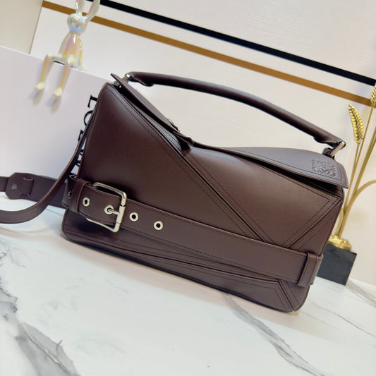Loewe Puzzle Biker Bag 33 Dark Brown Cowhide mysite