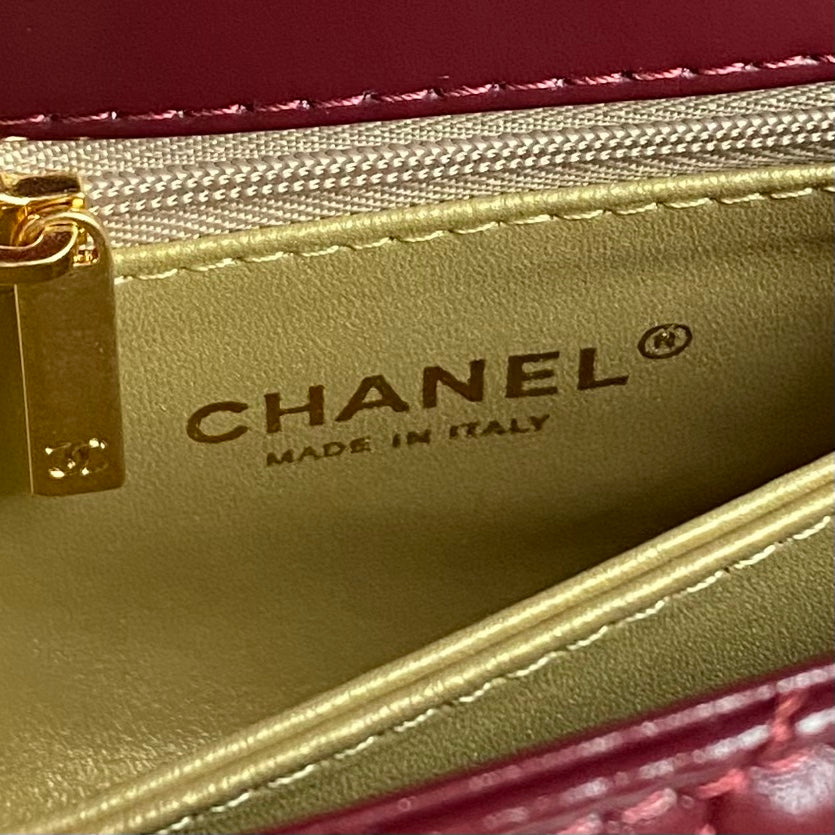 CC 24A Coco Handle Mini 19cm Burgundy Patent Calfskin Gold Hardware mysite