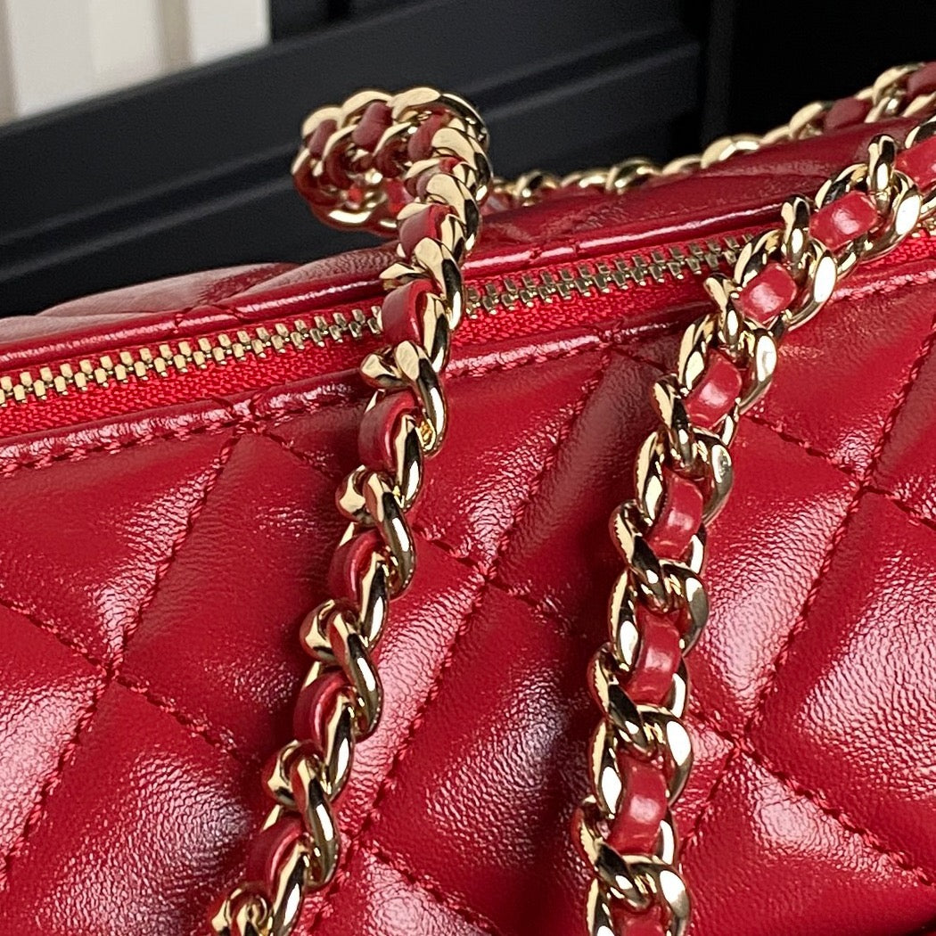 24K Camera Bag Red Calfskin Gold Hardware mysite