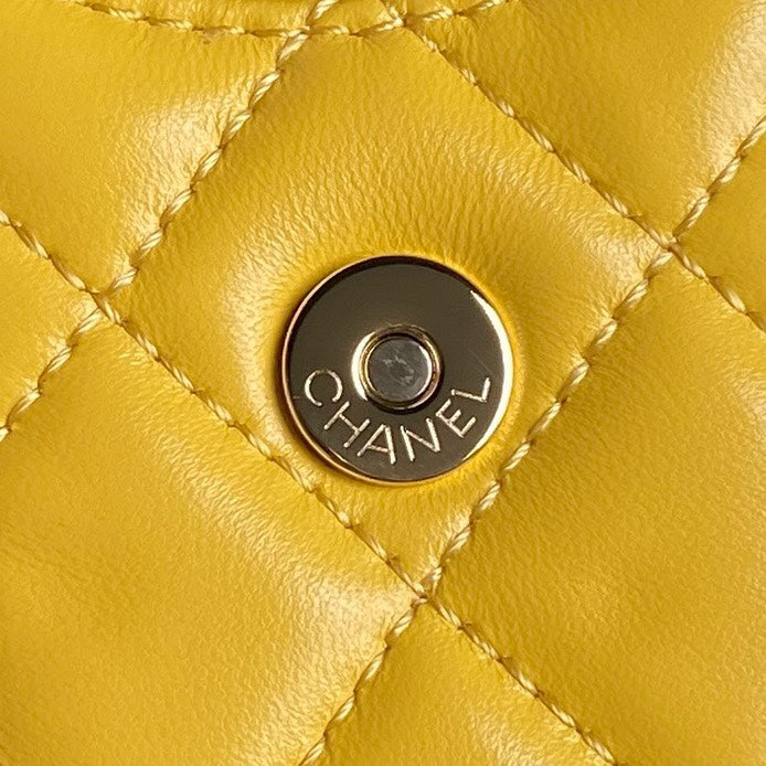 24K Camera Bag Yellow Calfskin Gold Hardware mysite