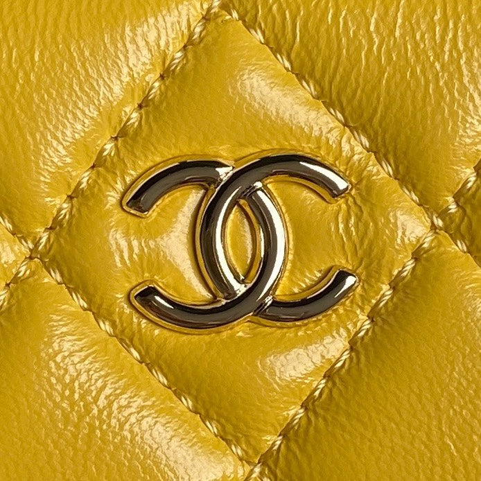 24K Camera Bag Yellow Calfskin Gold Hardware mysite