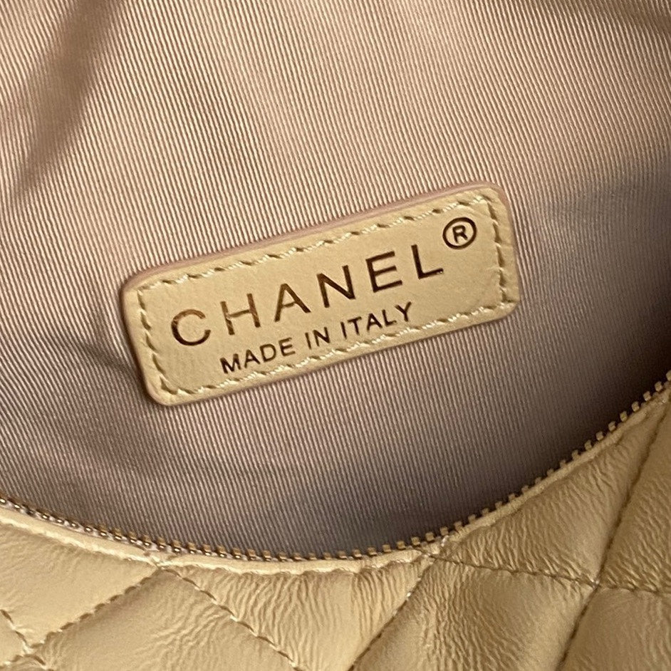 24K Camera Bag Beige Calfskin Gold Hardware mysite