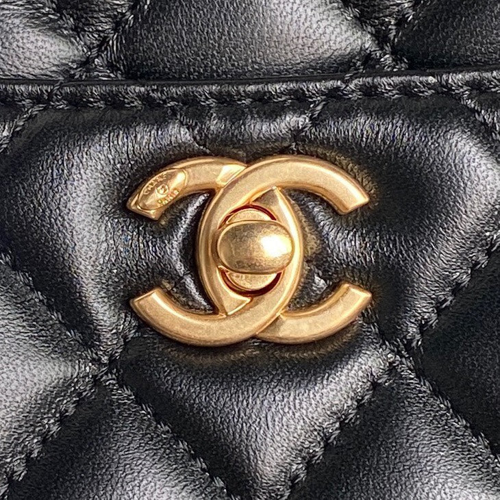24K Shopping Bag 32cm Black Calfskin Gold Hardware mysite