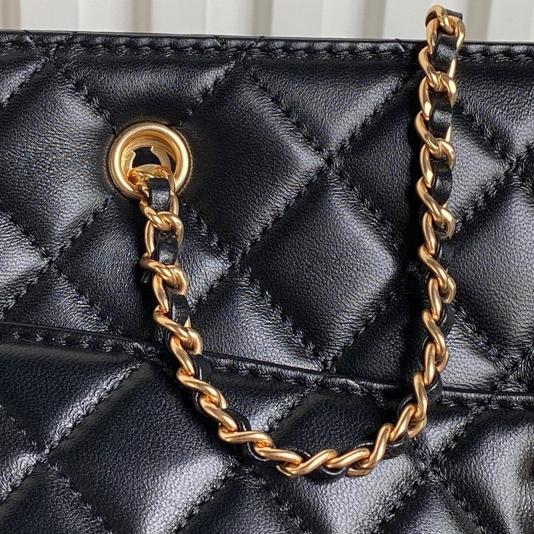 24K Shopping Bag 32cm Black Calfskin Gold Hardware mysite