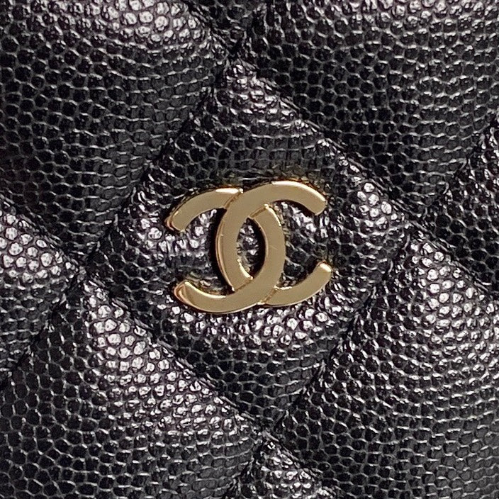 CC 25C Hobo Bag 21.5cm Top Handle Black Grained Calfskin mysite