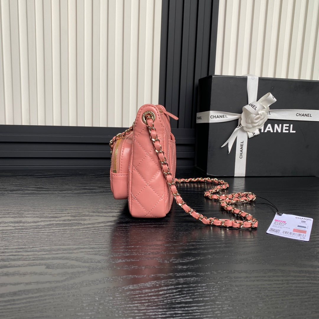 CC 25C Clutch With Strap 21cm Light Pink Calfskin mysite