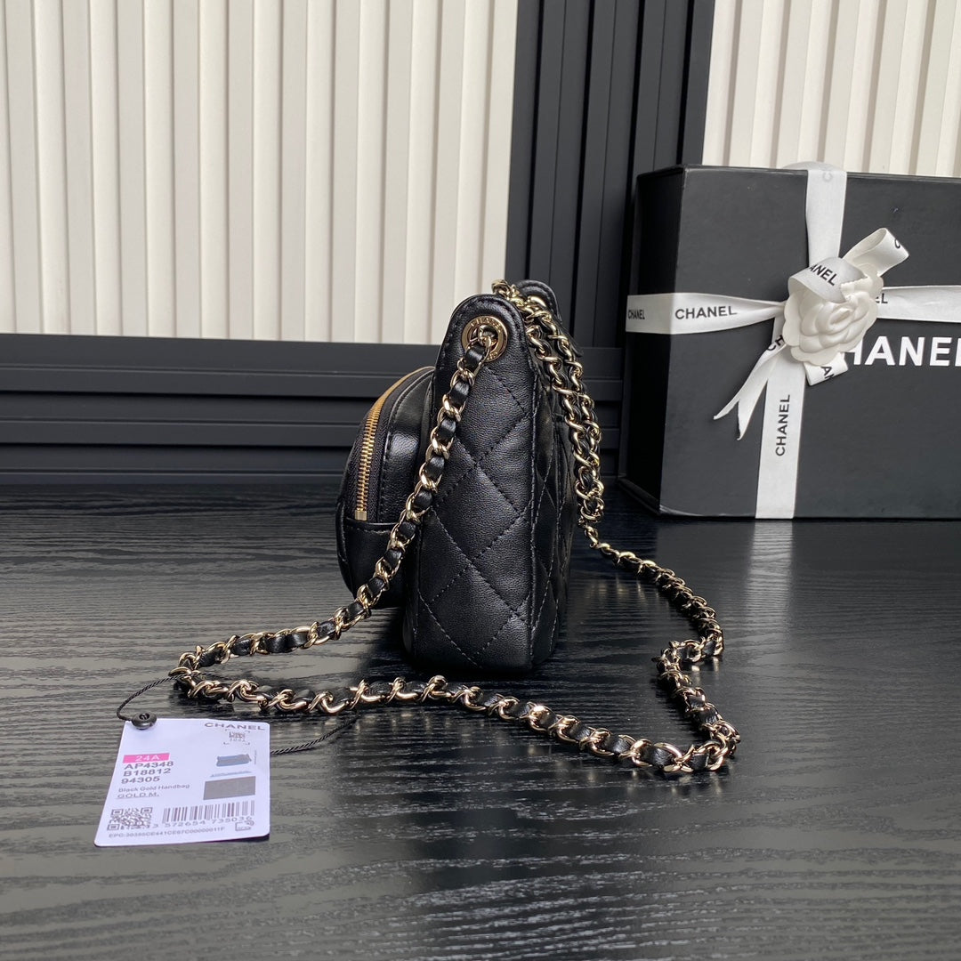CC 25C Clutch With Strap 21cm Black Calfskin mysite