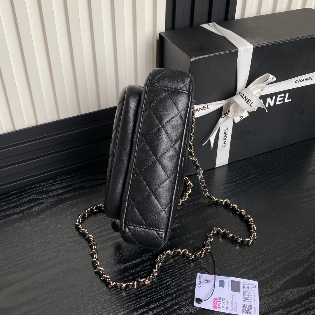 CC 25C Clutch With Strap 21cm Black Calfskin mysite