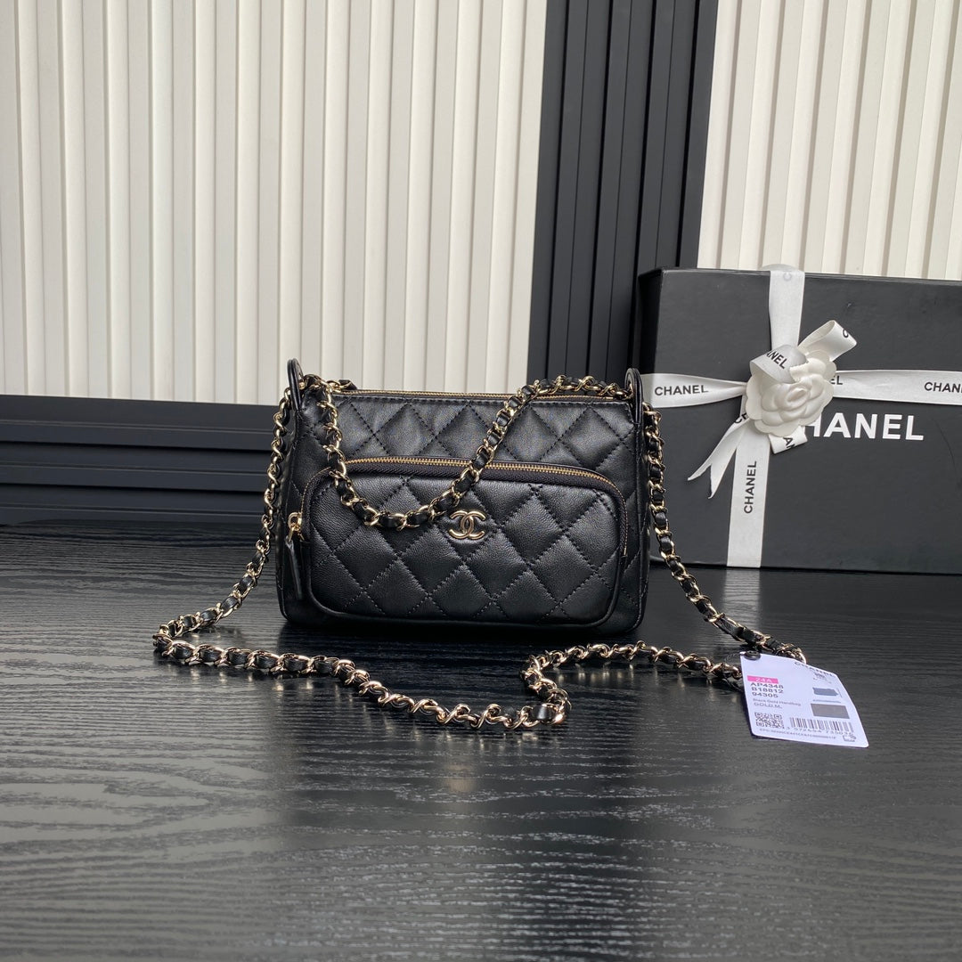 CC 25C Clutch With Strap 21cm Black Calfskin mysite