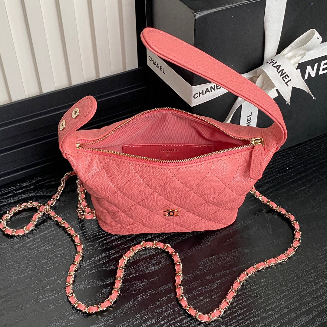 CC 25C Hobo Bag 21.5cm Top Handle Dark Pink Grained Calfskin mysite