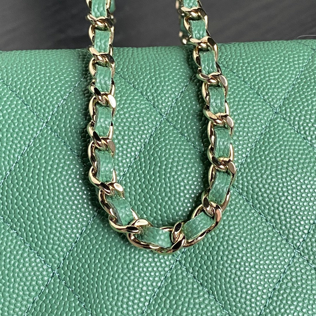 CC 25C Hobo Bag 21.5cm Top Handle Dark Green Grained Calfskin mysite