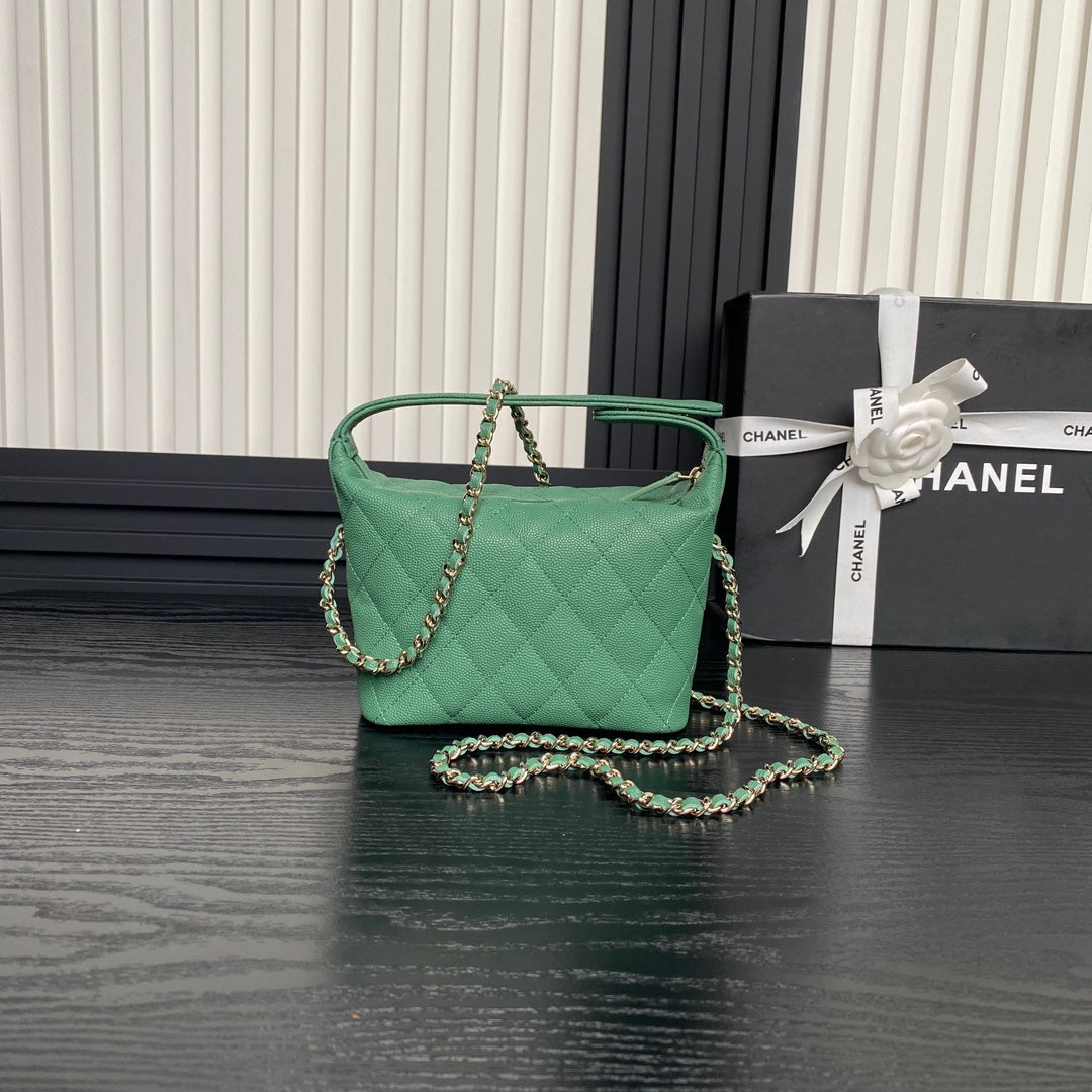 CC 25C Hobo Bag 21.5cm Top Handle Dark Green Grained Calfskin mysite