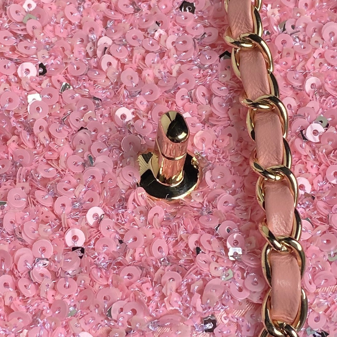 CC 24K Flap Bag 20cm Pink Sequin mysite