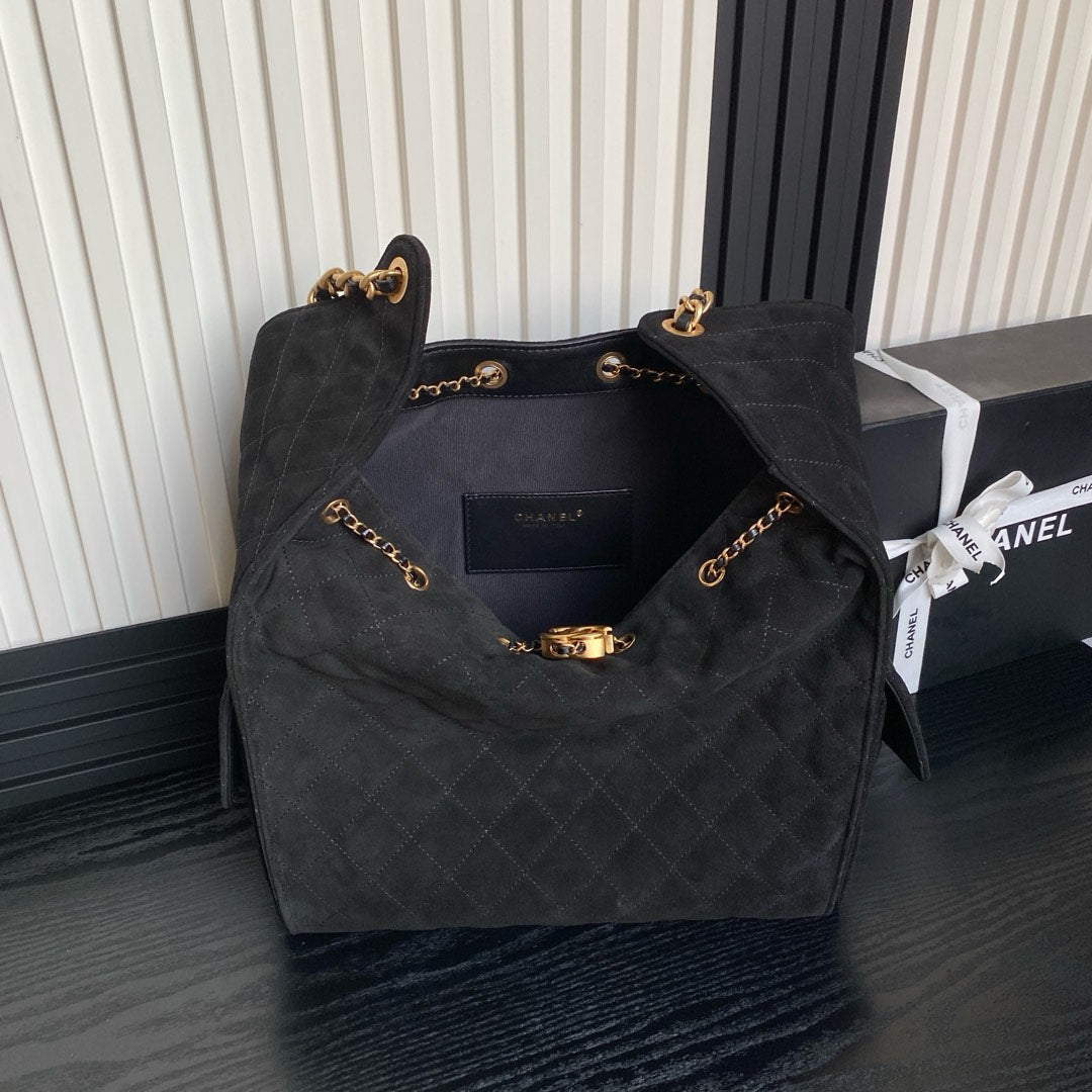 CC 25C Hobo Bag 40cm Black Suede mysite