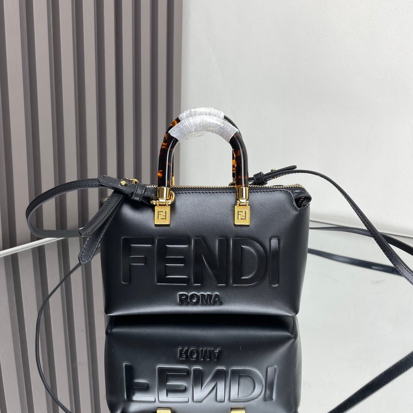 BY THE WAY MINI 18 IN BLACK EMBOSSED CALFSKIN GOLD HARDWARE mysite